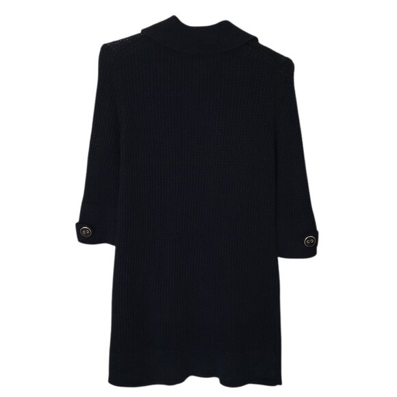 Talbots Double-Breasted Knit Coat Sweater 3/4 Sleeve Navy Nautical Preppy Size S - Picture 4 of 13